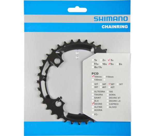 Shimano Kettenblatt DEORE FC-M590 36 Z&auml;hne schwarz 