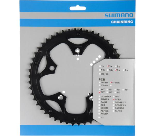 Shimano Kettenblatt FC-3550 50 Z&auml;hne F f&uuml;r Hosenschutz schwarz 