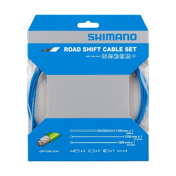 Shimano Schaltzugset Road Optislik blau Blister 